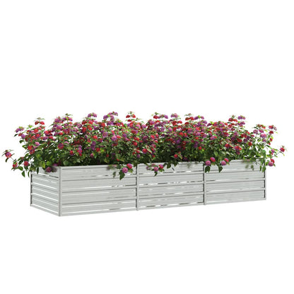 Arriate De Acero Galvanizado Plateado 240x80x45 Cm_2