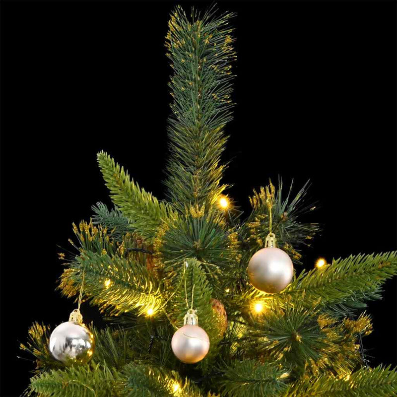 Vidaxl Árbol De Navidad Artificial Con Bisagras 300 Led Y Bolas 180 Cm_1