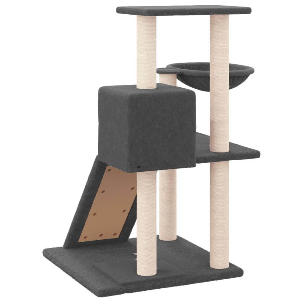 Rascador Para Gatos Con Postes De Sisal Gris Oscuro 82 Cm_4
