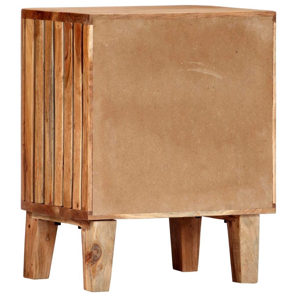 Mesita De Noche De Madera Maciza De Acacia 40x30x50 Cm_1