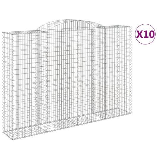 Cestas De Gaviones 10 Uds Forma De Arco Hierro 300x50x200/220cm_0