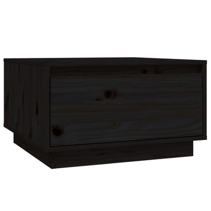 Mesa De Centro De Madera Maciza De Pino Negro 55x56x32 Cm_0