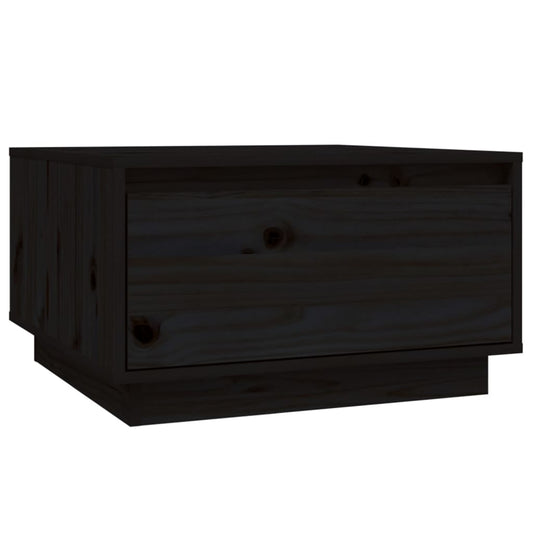 Mesa De Centro De Madera Maciza De Pino Negro 55x56x32 Cm_0