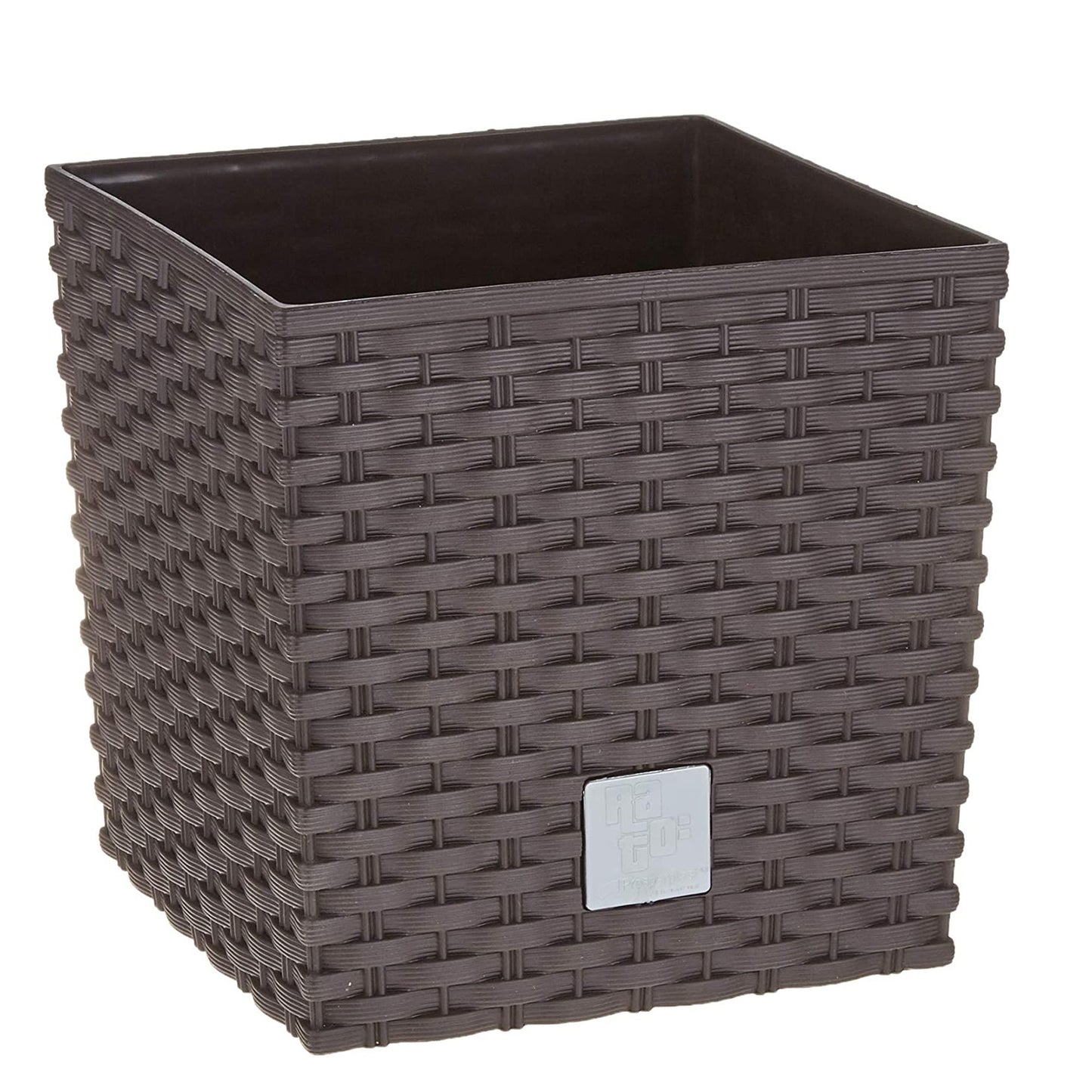 Maceta Rato 10 Litros Con Cubilete Para Plantar En Color Ocre Oscuro 22,3 X 22,3 X 22,8 Cm._0