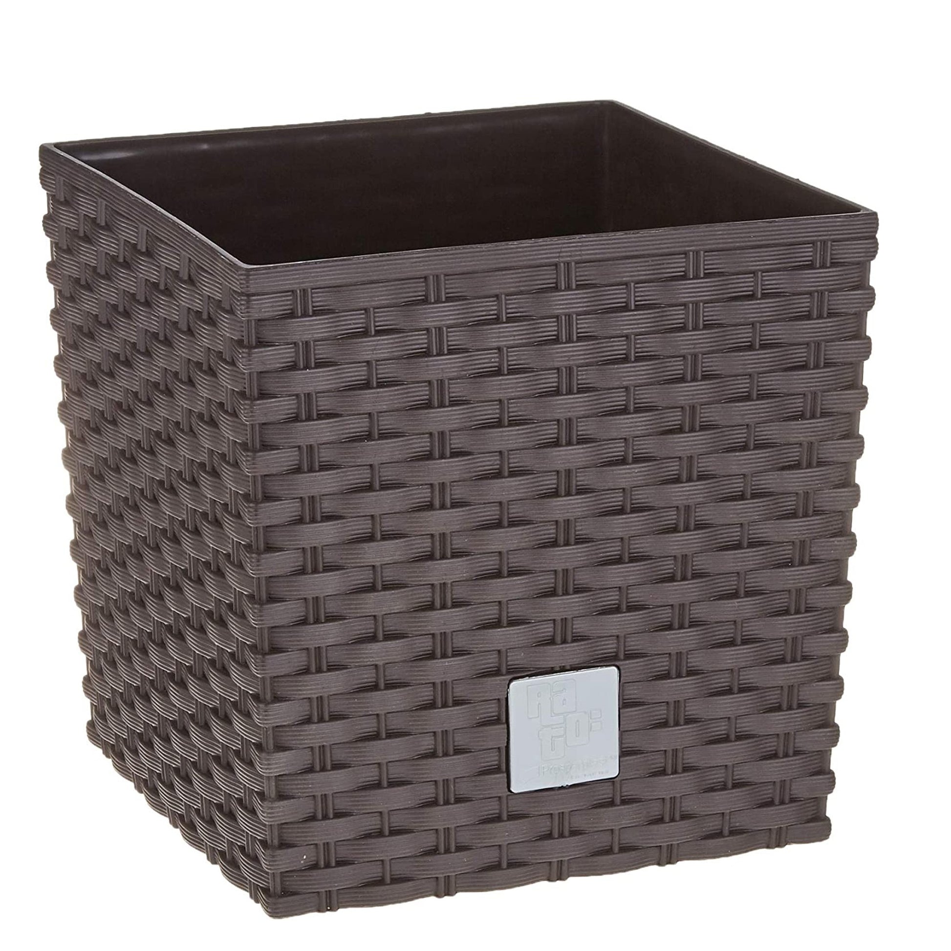 Maceta Rato 10 Litros Con Cubilete Para Plantar En Color Ocre Oscuro 22,3 X 22,3 X 22,8 Cm._0