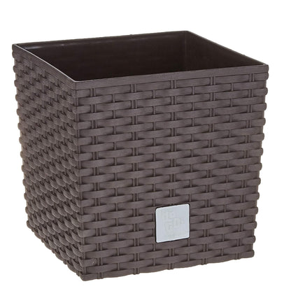 Maceta Rato 10 Litros Con Cubilete Para Plantar En Color Ocre Oscuro 22,3 X 22,3 X 22,8 Cm._0