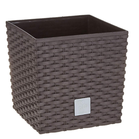 Maceta Rato 10 Litros Con Cubilete Para Plantar En Color Ocre Oscuro 22,3 X 22,3 X 22,8 Cm._0