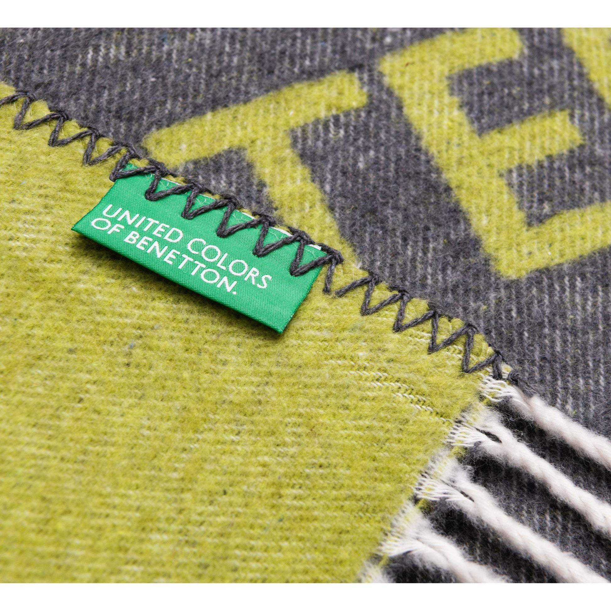 Manta 140x190cm 320gsm 60%algodón 40%acrílico En Marrón Y Verde Con Logo