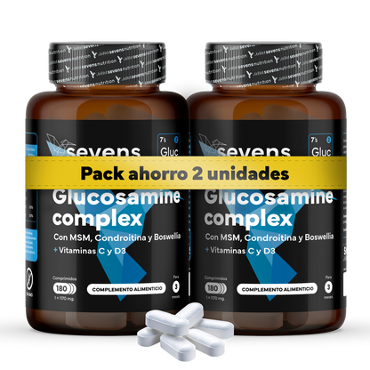 Pack 2x Glucosamina Con Condroitina, Msm, Boswellia, Vitaminas C Y D3. Sevens Nutrition. Cuidado De La Salud Articular._0