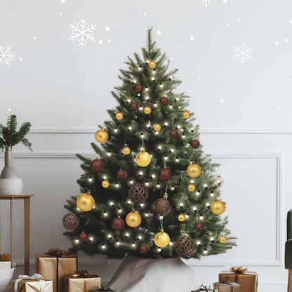 Vidaxl Set De Bolas De Navidad 61 Pzas Con Pico 150 Led Dorado Bronce_1