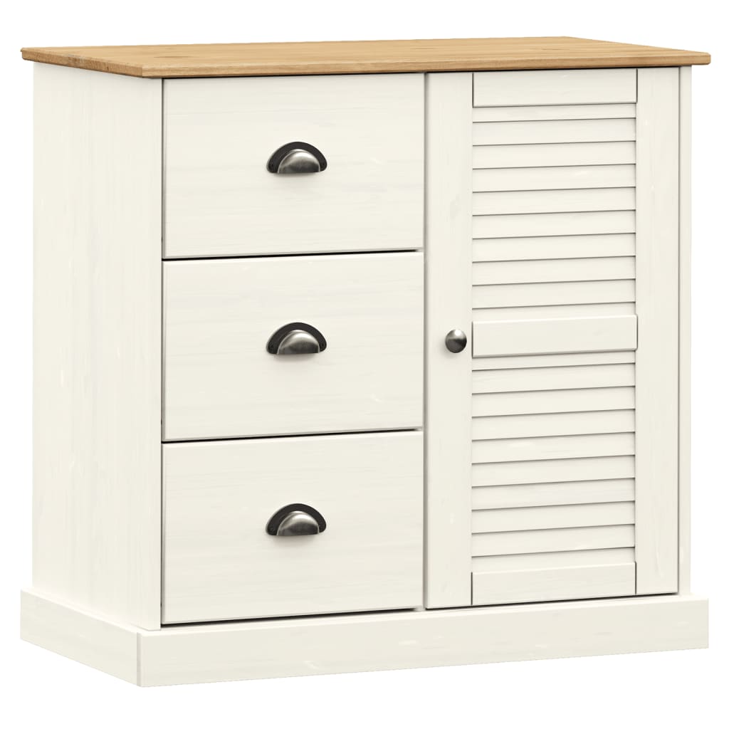 Aparador Con Cajones Vigo Madera Maciza Pino Blanco 78x40x75 Cm / Vetonek_2