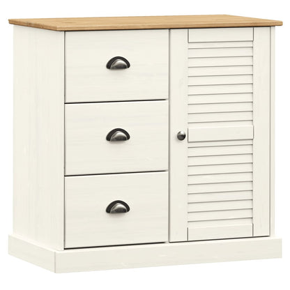 Aparador Con Cajones Vigo Madera Maciza Pino Blanco 78x40x75 Cm / Vetonek_2