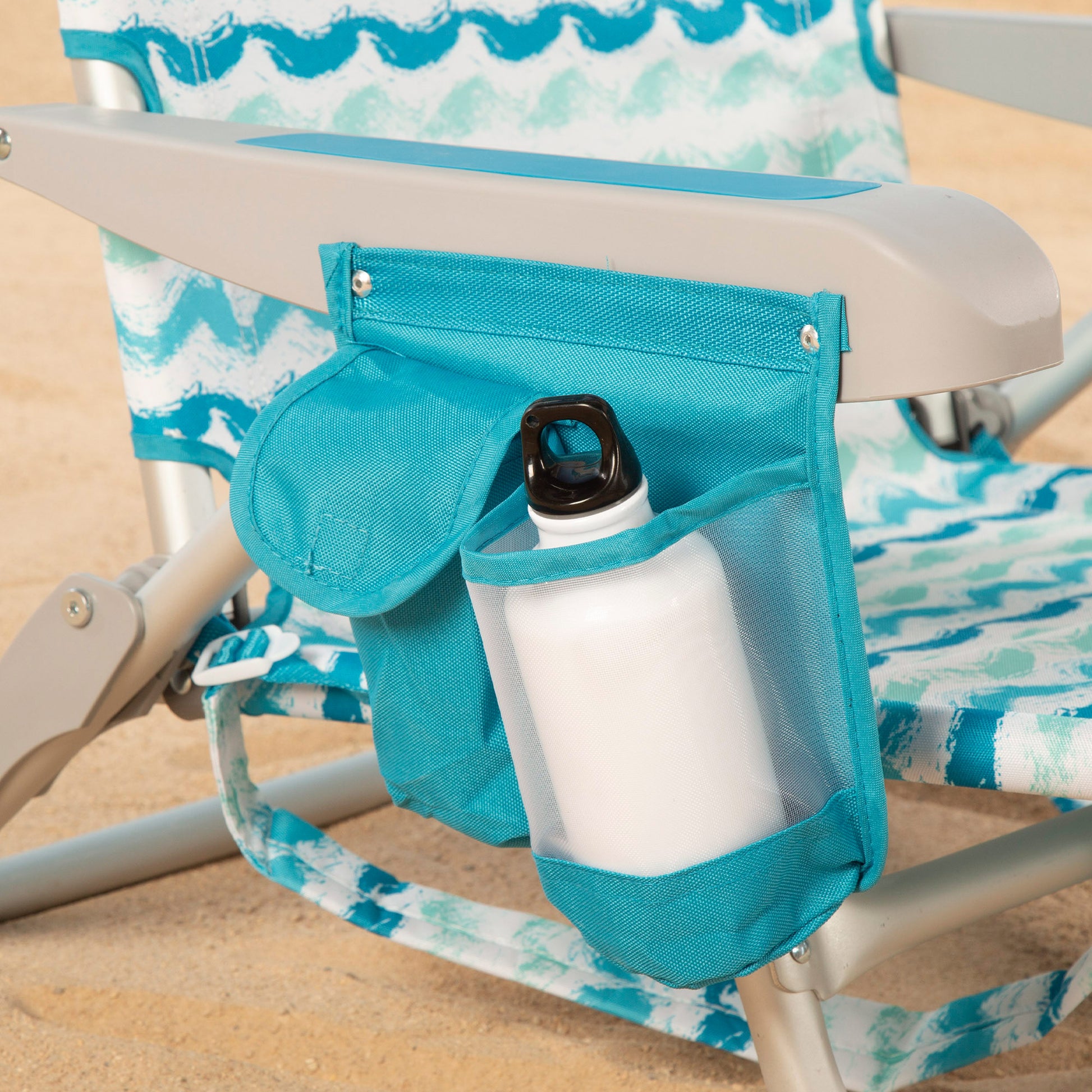 Aktive Silla Playa Plegable Reclinable 5 Posiciones, Aluminio Y Acero, Bolsillo Lateral Y Cojín_5