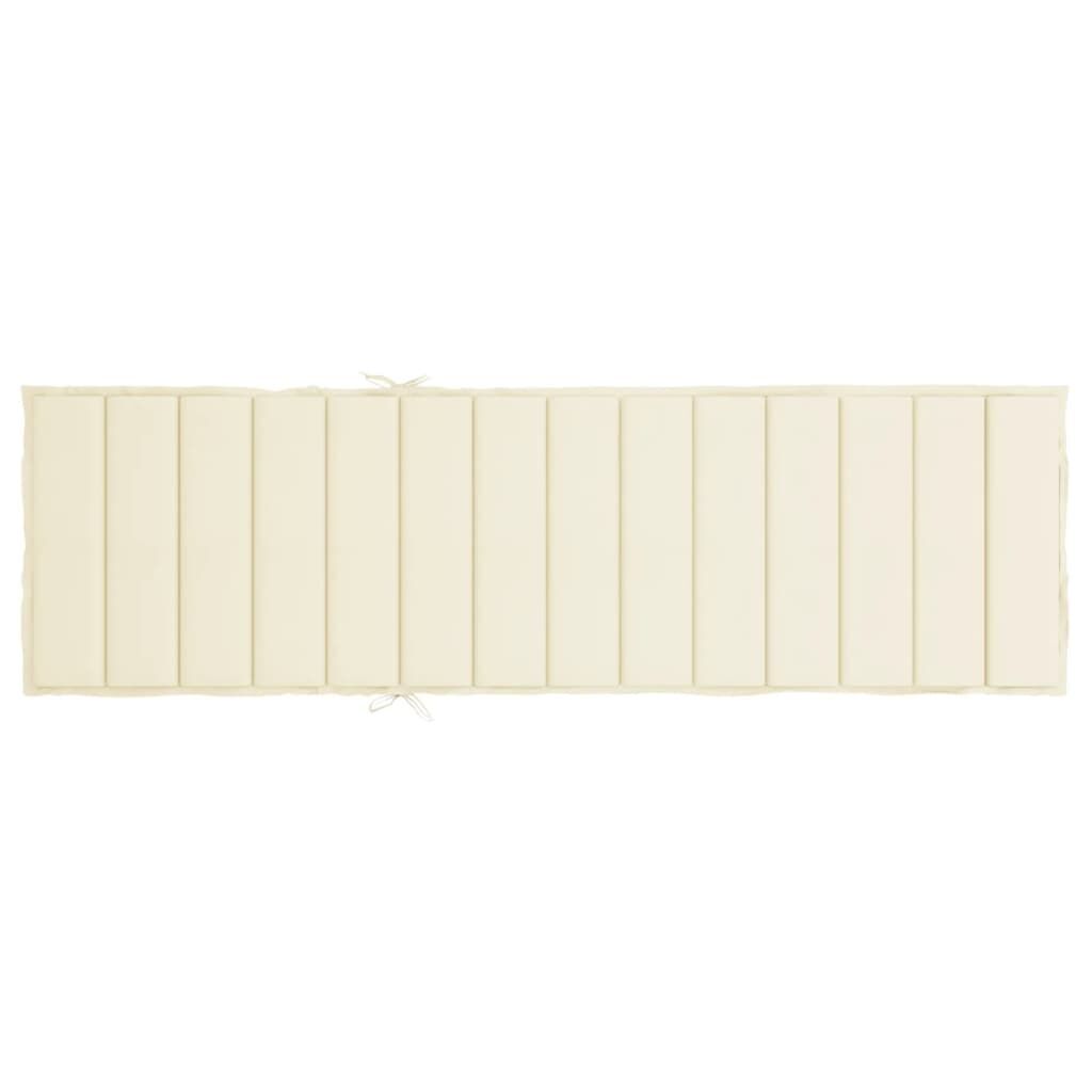 Vidaxl Cojín De Tumbona De Tela Oxford Crema 200x60x3 Cm_4