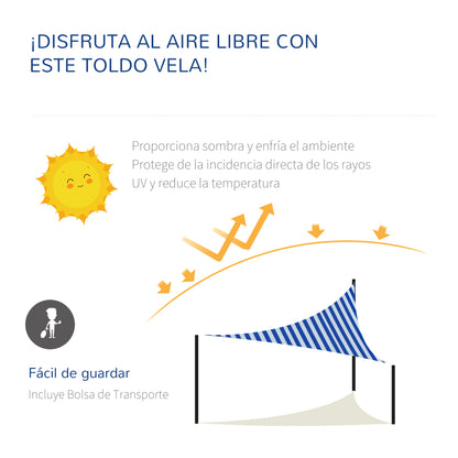Outsunny Toldo Vela De Sombra Triangular 5x5x5m Hdpe Transpirable Protección Uv_5