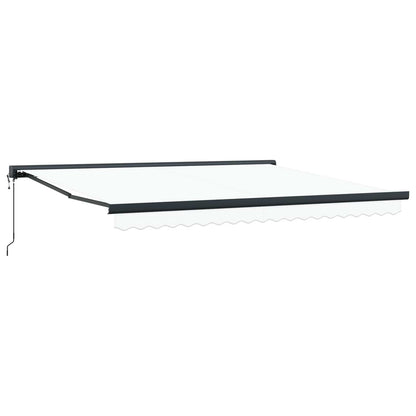 Toldo Retráctil Blanco 400 X 300 Cm Tela Y Metal_0