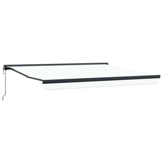 Toldo Retráctil Blanco 400 X 300 Cm Tela Y Metal_0