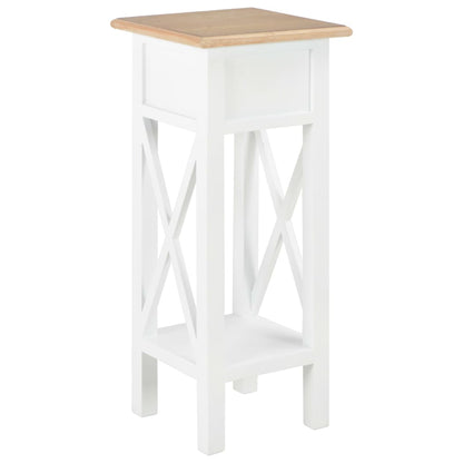 Mesa Auxiliar De Madera Blanca 27x27x65,5 Cm_3