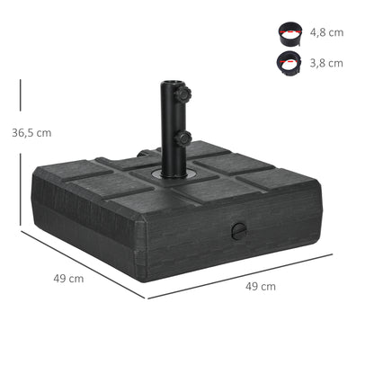 Outsunny Base De Sombrilla Rellenable De Agua 30 Kg Y Arena 40 Kg 49x49x36,5 Cm_2