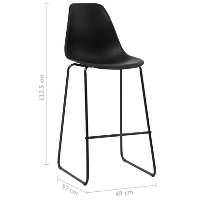 Taburetes De Cocina 6 Unidades Plástico Negro_5