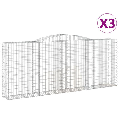 Cestas De Gaviones 3 Uds Forma De Arco Hierro 400x50x160/180 Cm_0