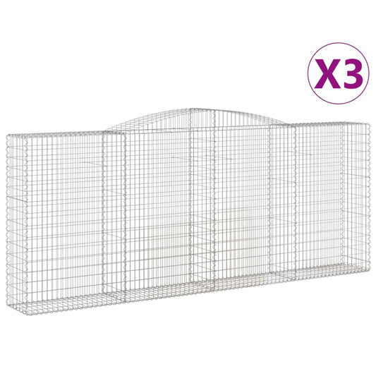 Cestas De Gaviones 3 Uds Forma De Arco Hierro 400x50x160/180 Cm_0
