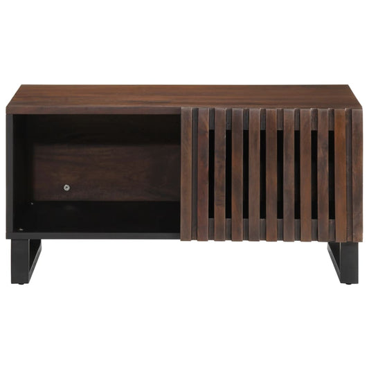 Mesa De Centro Madera Maciza Mango Marrón 80x51x40 Cm_0