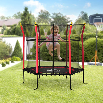 Homcom Trampolín Infantil Con Red De Seguridad Ø163,5x163,5 Cm Rojo_1