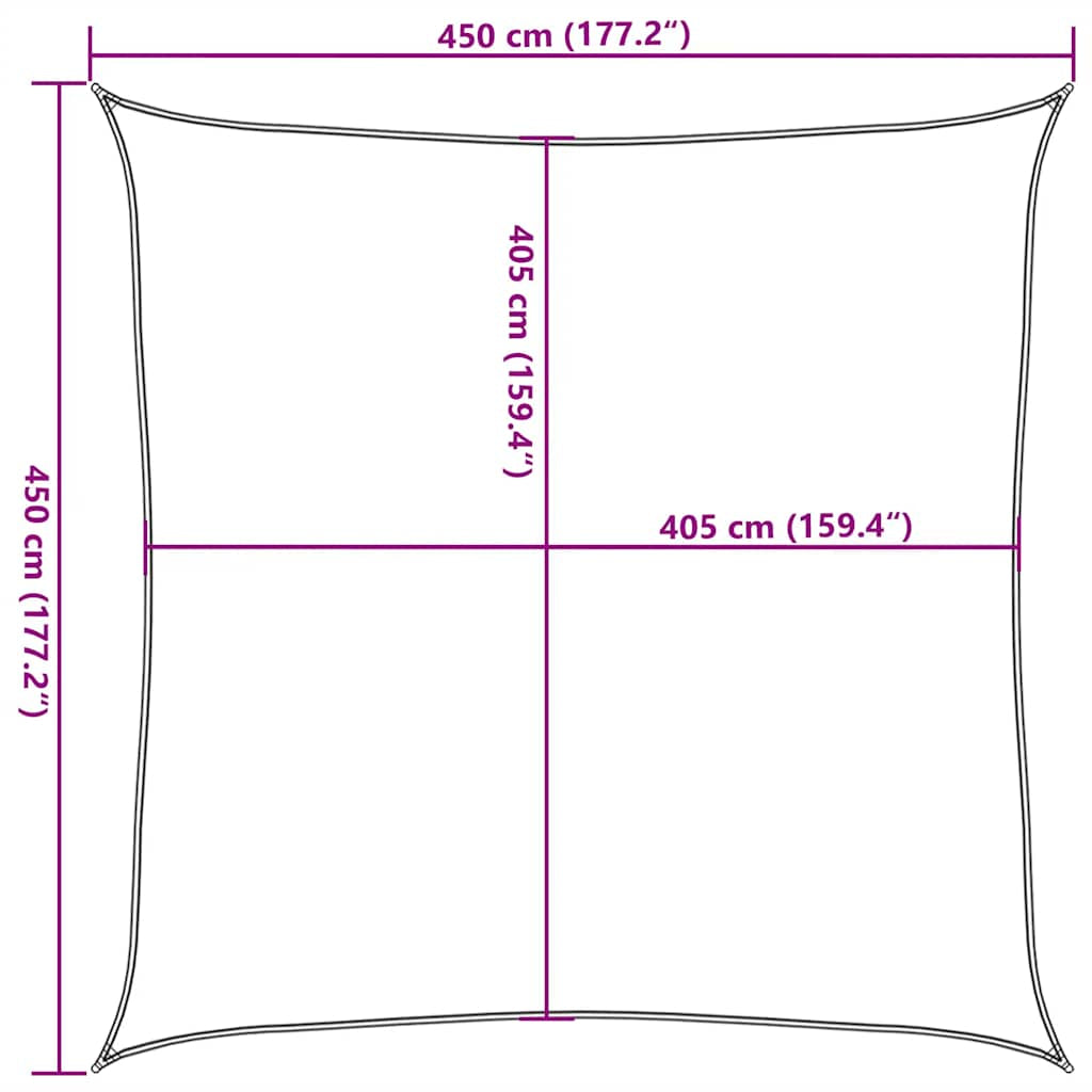 Vidaxl Toldo De Vela Gris Taupe Hdpe 160 G/m² 4,5x4,5 M_2