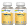 Pack 2x Magnesium Citrate - Magnesio- Solaray 90 VegCaps. Sin Gluten. Apto Para Veganos