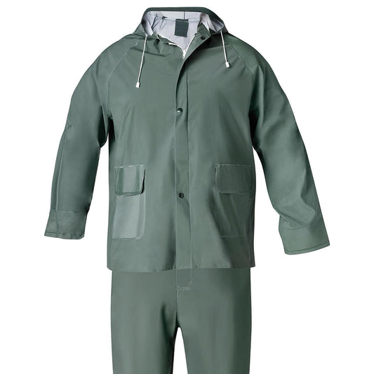 Traje De Agua Impermeable Verde Pvc         Talla 9-xxl