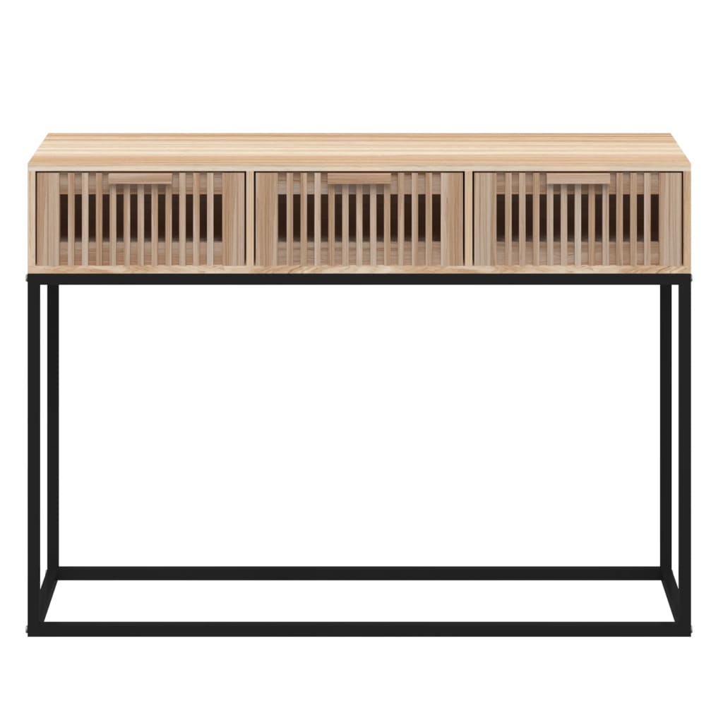 Mesa Consola Hierro Y Madera Contrachapada 105x30x75 Cm_2