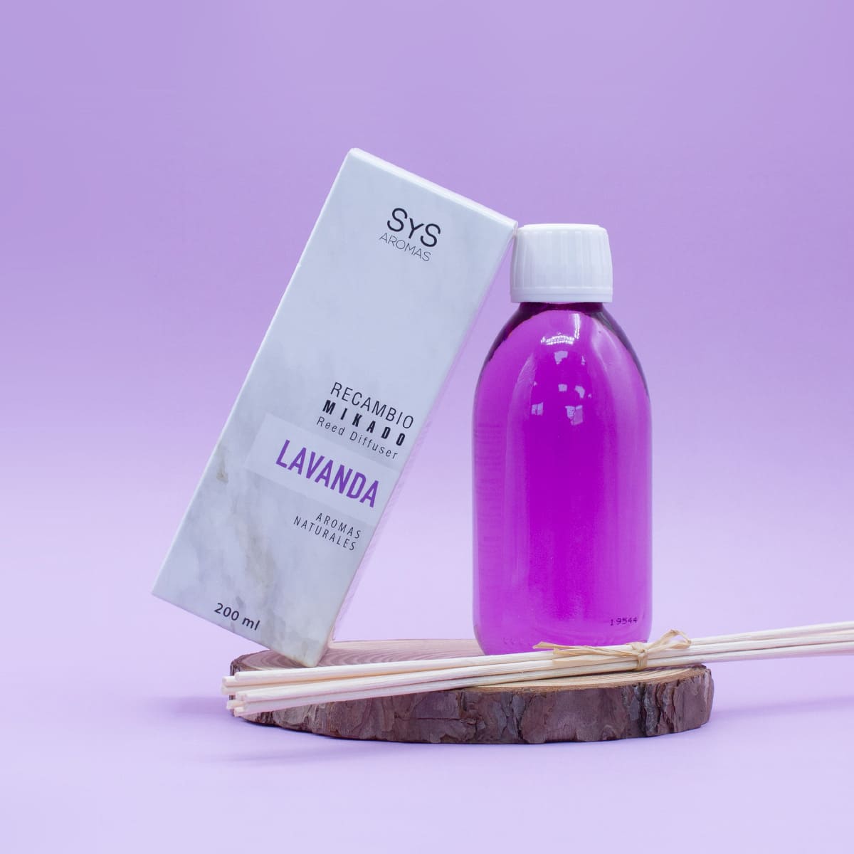 Recambio Mikado Lavanda Mármol SYS Aromas 200 ml | Con Palos | Aroma Floral y Agreste | Relajante_1