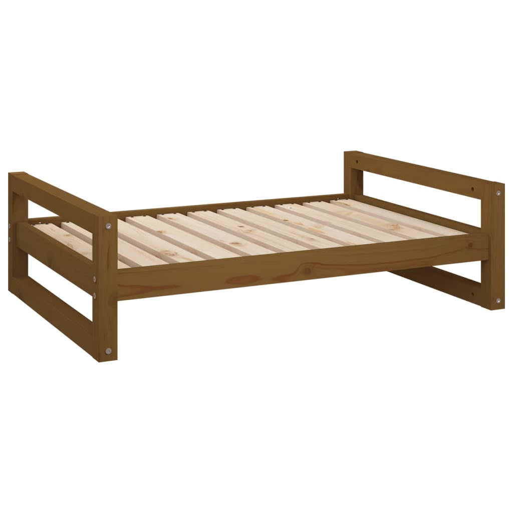 Vidaxl Cama Para Perros Madera Maciza Pino Marrón Miel 95,5x65,5x28 Cm_0