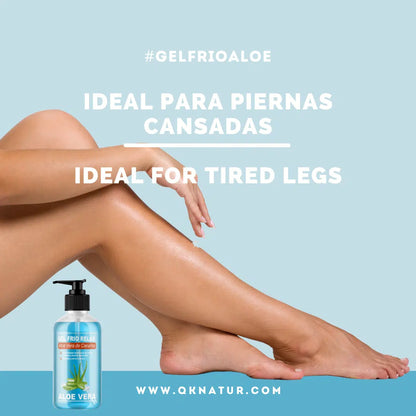 Qknatur - Gel Frio Aloe Vera De Canarias Bio 250ML - Con Extracto De Arnica Y Calendula. Efecto Frío, Piernas Cansadas_2