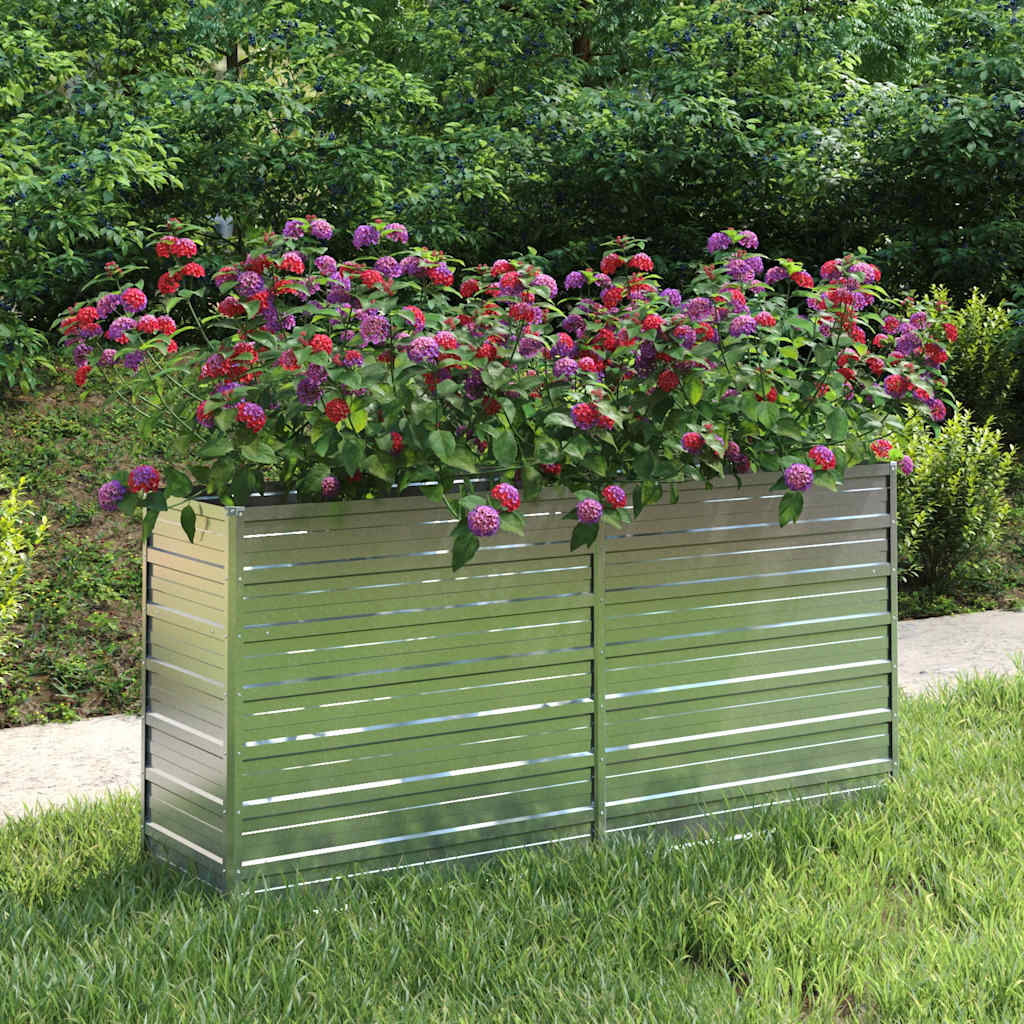 Arriate De Acero Galvanizado Plateado 160x40x77 Cm_1