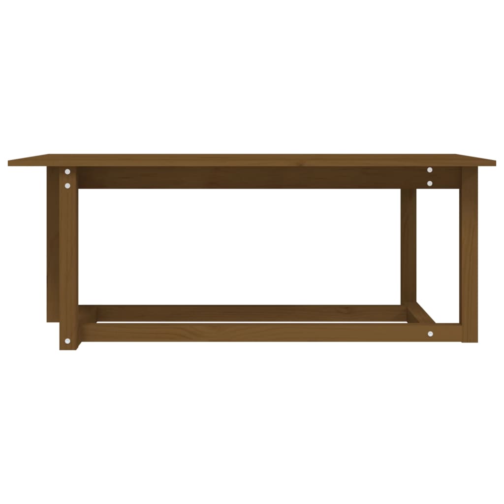 Mesa De Centro Madera Maciza De Pino Marrón Miel 110x55x45 Cm_1