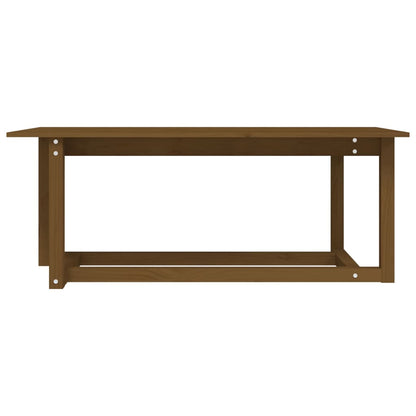 Mesa De Centro Madera Maciza De Pino Marrón Miel 110x55x45 Cm_1