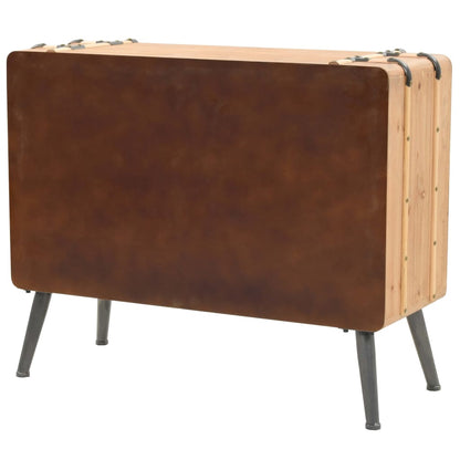 Cajonera De Madera Maciza De Abeto 91x35x73 Cm_3