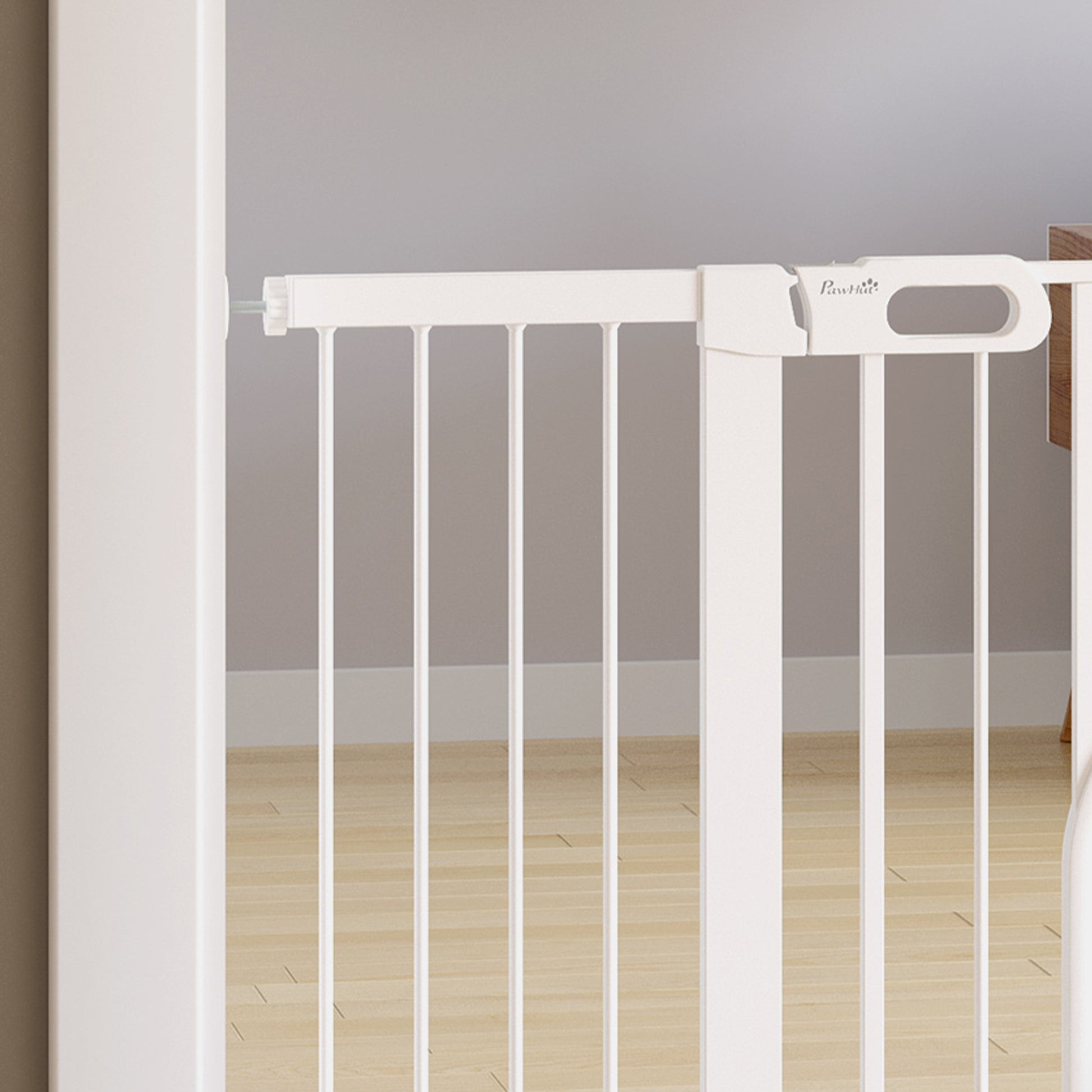 Pawhut Barrera De Seguridad Para Escaleras Y Puertas 75-131 Cm Blanco_3