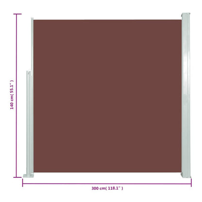 Vidaxl Toldo Lateral Retráctil De Jardín Marrón 140x300 Cm_2