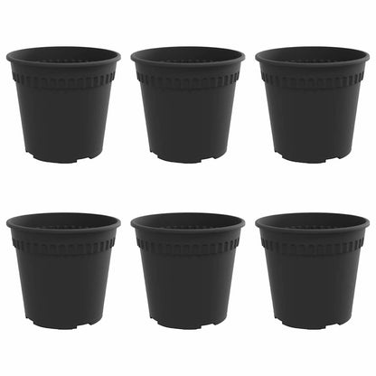 Maceta Redonda Para Flores 6 Uds. Negro Ø 19 X 16,5 Cm Plástico_0