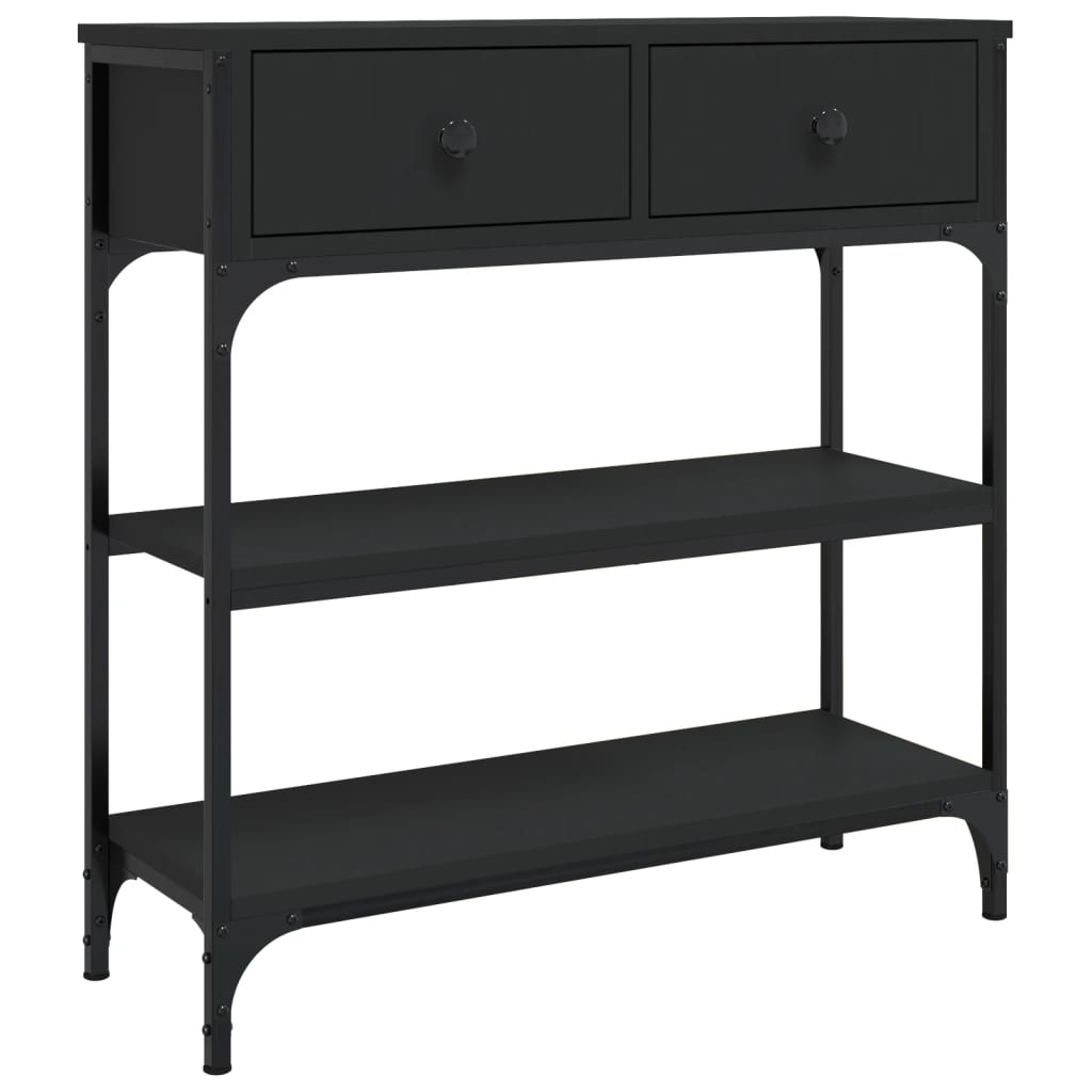 Mesa Consola Madera De Ingeniería Negra 72,5x25x75 Cm_0