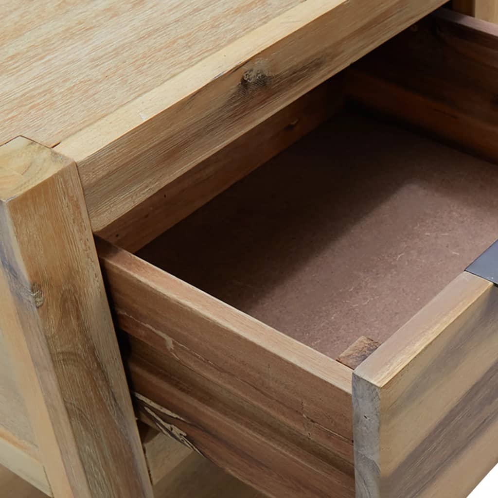 Mesita De Noche Con Cajón Madera Acacia Maciza 40x30x48 Cm_3