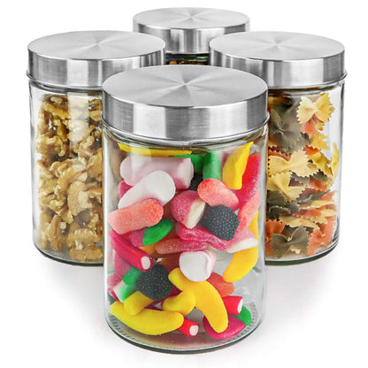 Well Home Tarro De Vidrio Y Acero Inoxidable De 1,2l Ø11cm