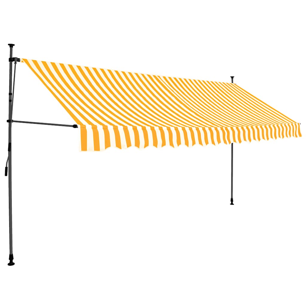 Toldo Manual Retráctil Con Led Blanco Y Naranja 400 Cm_0
