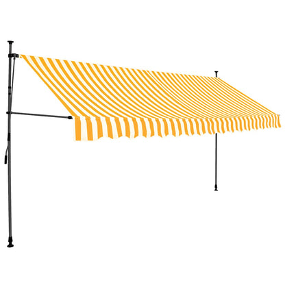 Toldo Manual Retráctil Con Led Blanco Y Naranja 400 Cm_0