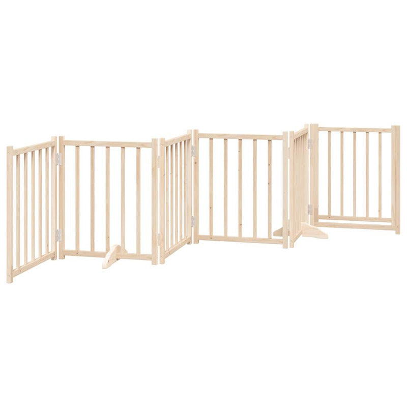 Vidaxl Puerta Para Perros Plegable 6 Paneles Madera De Álamo 300 Cm_5