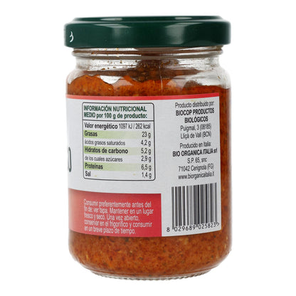 Pesto Rosso de Tomates Secos con Pecorino y Almendras Bio Demeter Organica Italia 130 gr