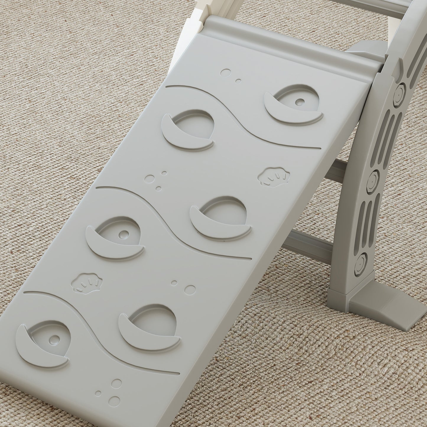 Aiyaplay Juguete De Escalada Para Niños 4 En 1 Con Rampa Escalador De Arco Gris_4